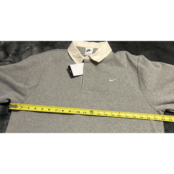 Medium Nike Sportswear Rugby Top Solo Swoosh Men's Long Sleeve DQ5221 -030 - Picture 8 of 9